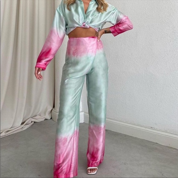 Zara | Pants &amp; Jumpsuits | Nwt Zara Tie Dye Wrap Pants | Poshmark